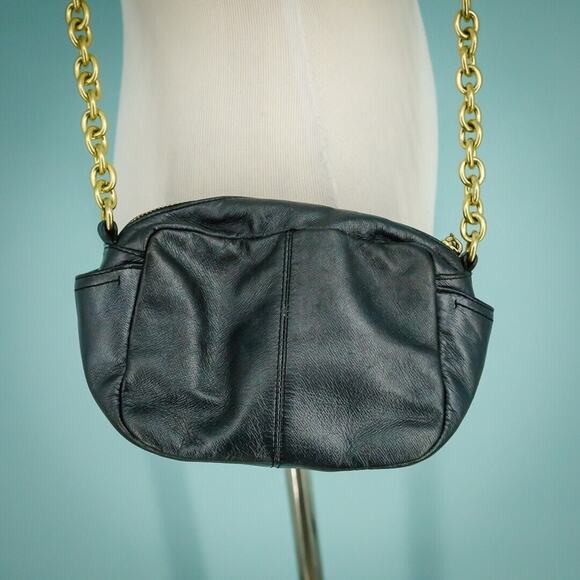 Coach Dark Navy Blue Black Campball Camera Gold Hardwear Leather Crossbody Bag - Picture 4 of 8